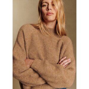 EUC Sézane Otis Alpaca Blend Mock Neck Sweater Camel Medium